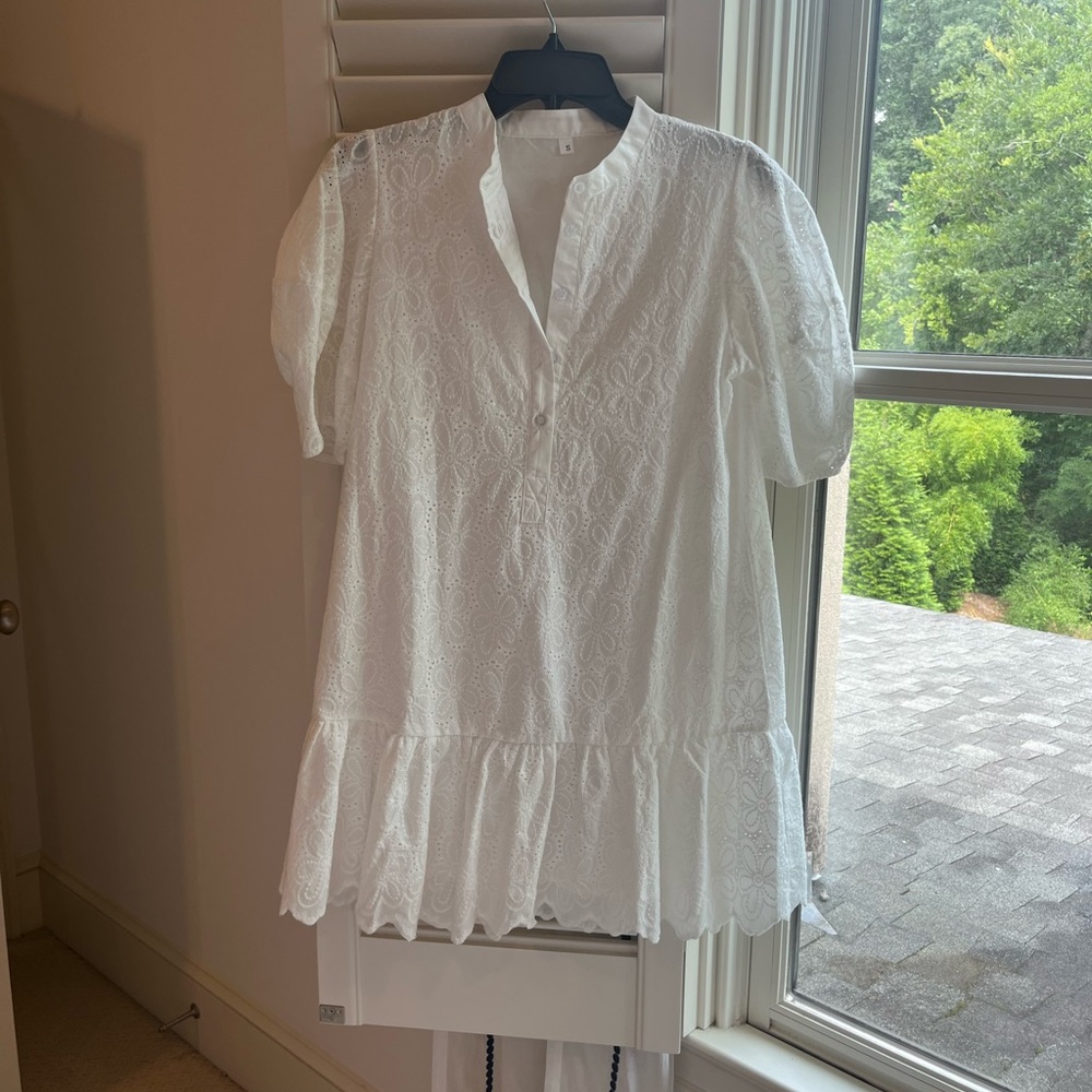 Shein Eyelet Ruffle Dress